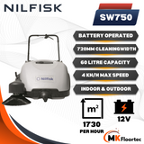 Nilfisk SW750 Battery Powered Pedestrian Floor Sweeper