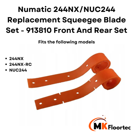 Numatic NUC 244NX Replacement Squeegee Blade Set - 913810 Front And Rear Set