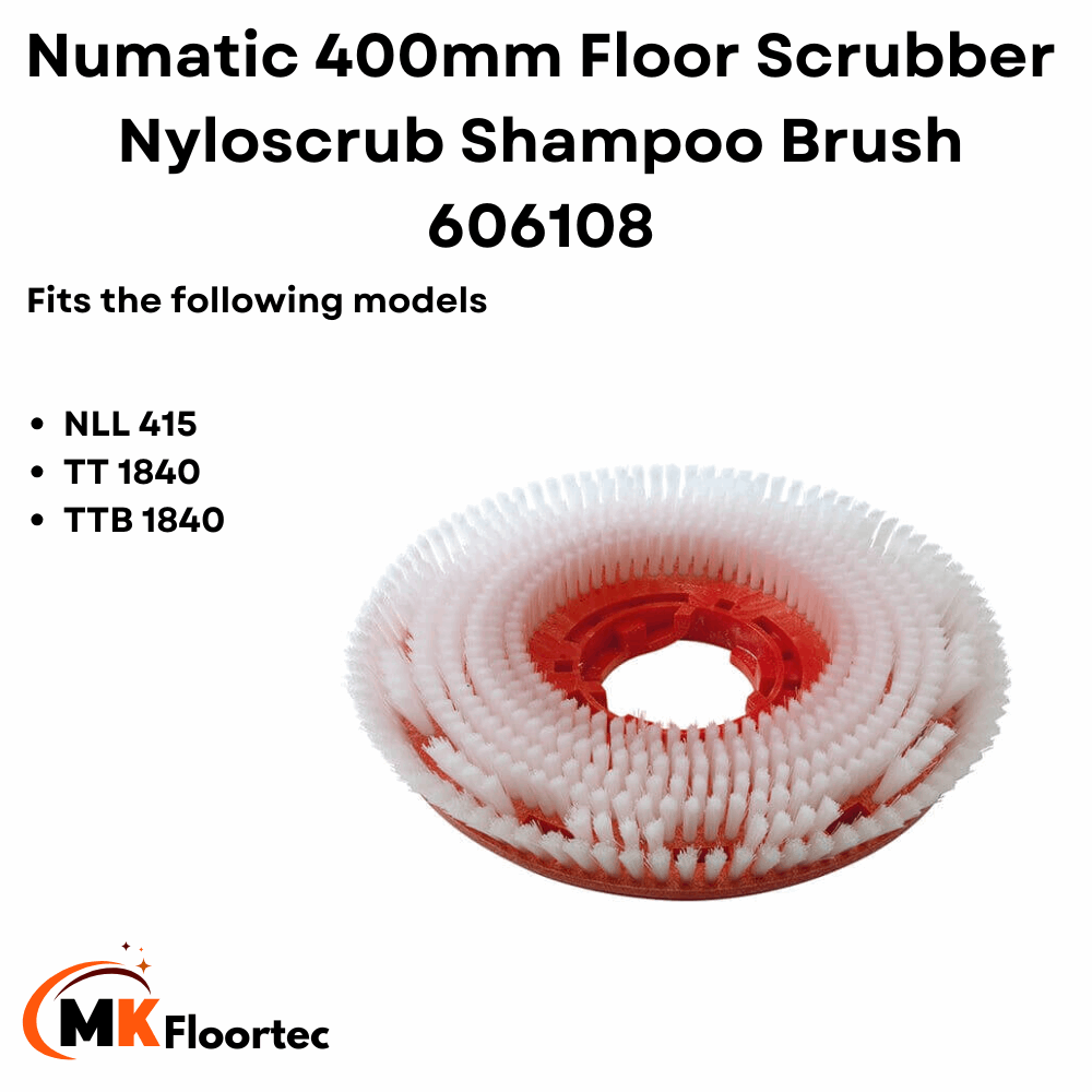 Numatic 606108 nyloscrub carpet shampoo brush 400mm