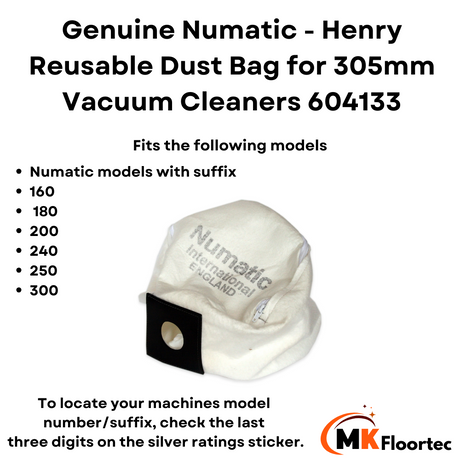 numatic 604133 reusable vacuum cleaner bag