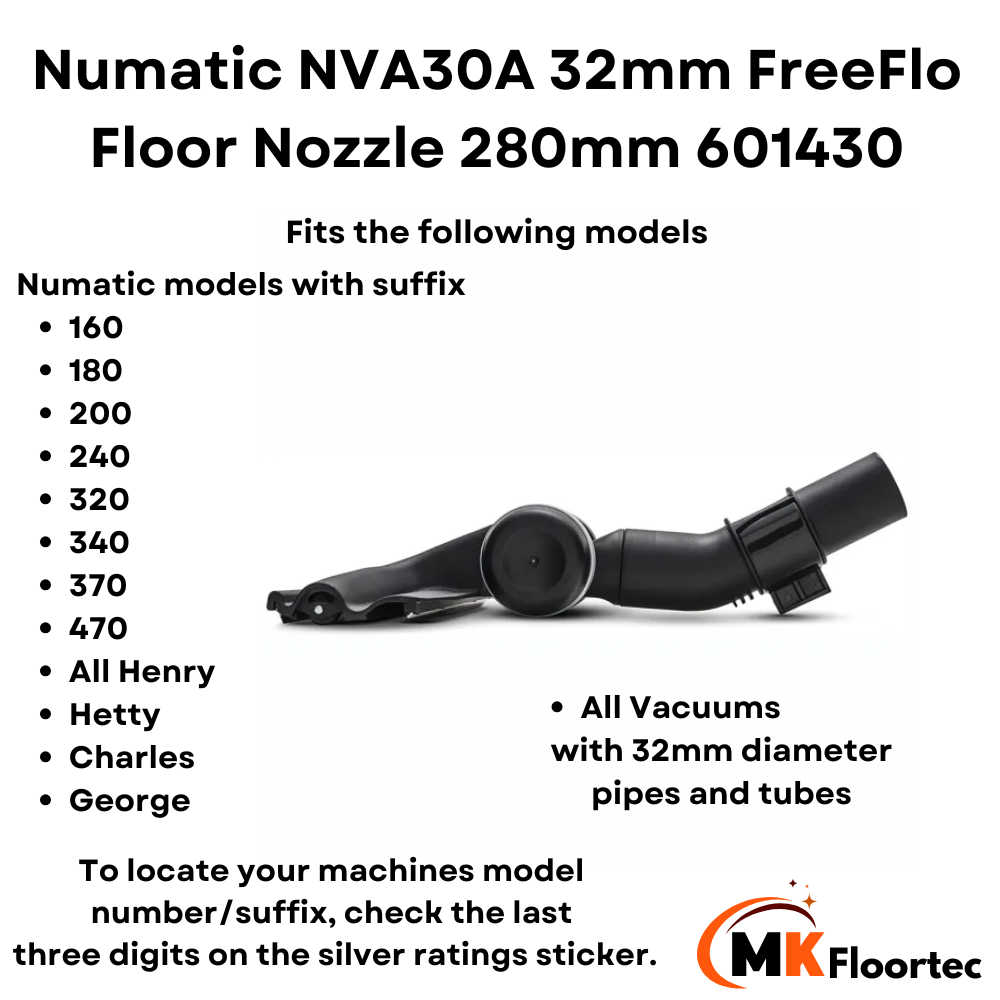 Numatic 32mm hoover floor tool foot for 32mm vacuum cleaners 601430