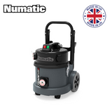 Heavy-duty Numatic TEM390A vacuum with metal head, 2200W power take-off, and on-tool extraction for effective performance.