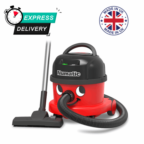 Numatic NBV240NX cordless vacuum cleaner, battery-powered Henry hoover, designed for commercial use, featuring a wire-free operation. 