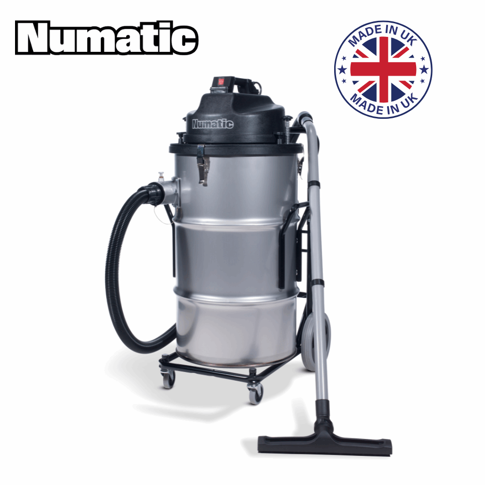  Numatic NTD2003 Industrial Dry Vacuum Cleaner, 60L capacity, twin motors, and durable steel body for powerful performance.