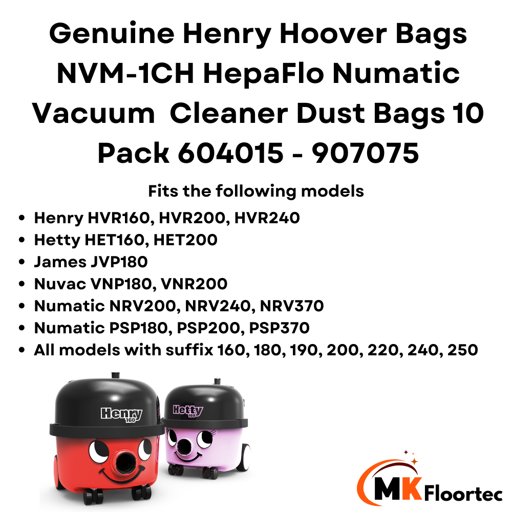 numatic nvm-1ch Henry & hetty hoover vacuum cleaner dust bags heap-flo 604015 907075