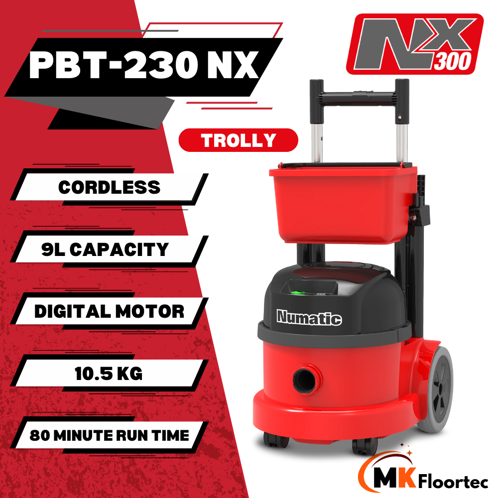 Numatic PBT230NX Cordless Commercial Henry Trolley Vacuum Cleaner NX300 Battery Powered