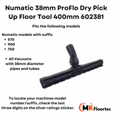 Numatic proflo vacuum cleaner dry pick-up floor tool nozzle 400mm 602381