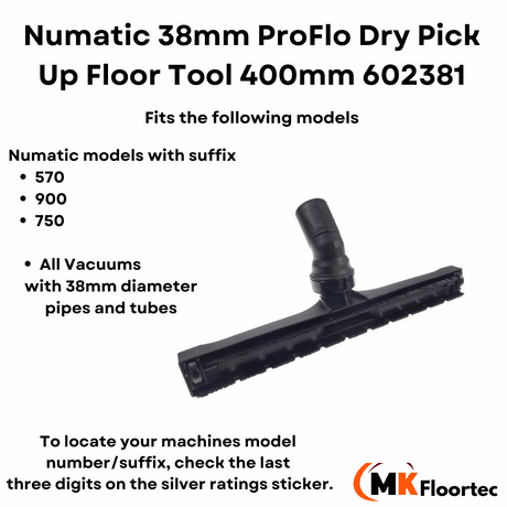 Numatic proflo vacuum cleaner dry pick-up floor tool nozzle 400mm 602381