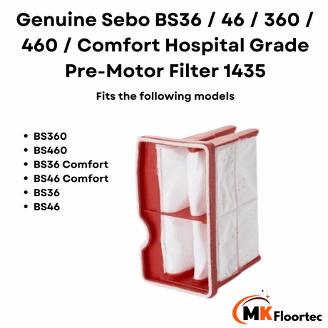 sebo bs360 bs36 comfort red hospital grade filter 1435