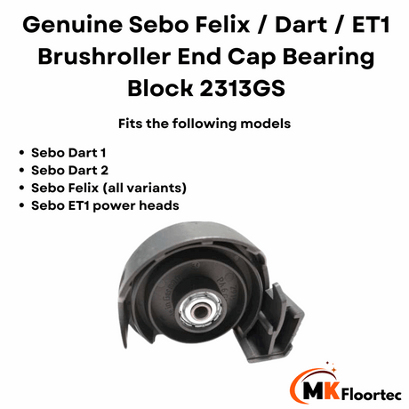 Sebo Felix / Dart / ET1 Brush Roller End Cap Bearing Block 2313GS