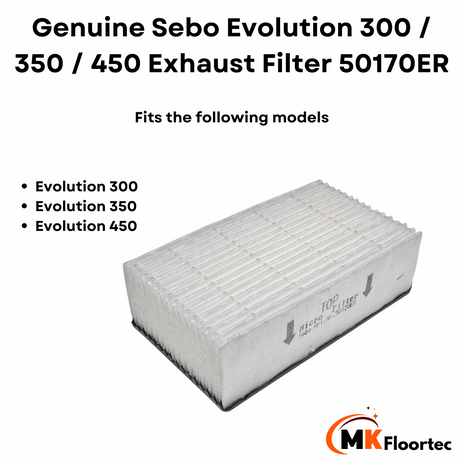 Sebo Evolution 300 / 350 / 450 Exhaust Filter 50170ER