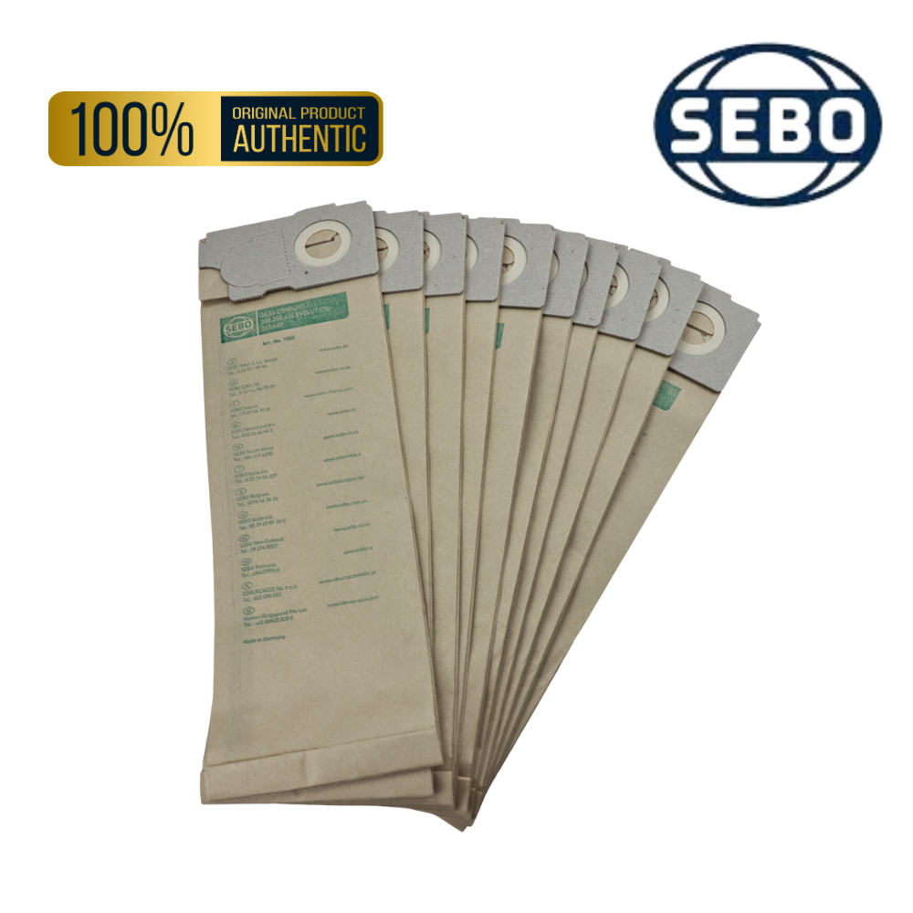 Genuine Sebo BS360 460 Vacuum Cleaner Bags BS36 / BS46 / Comfort / Evolution (10 Pack) 1055