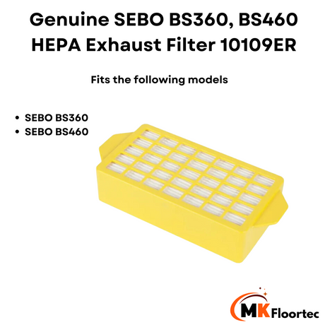 Genuine SEBO HEPA Exhaust Filter BS360/ BS460 10109ER