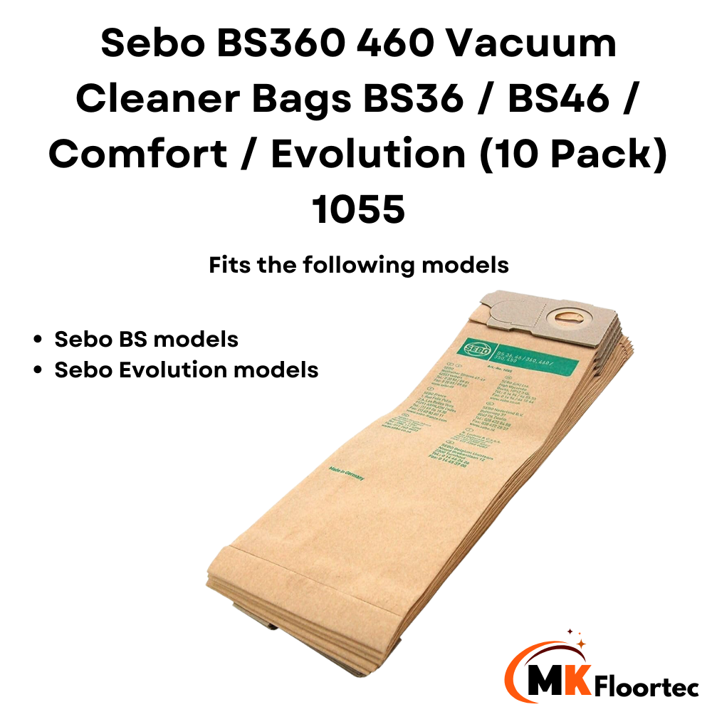 Genuine Sebo BS360 460 Vacuum Cleaner Bags BS36 / BS46 / Comfort / Evolution (10 Pack) 1055