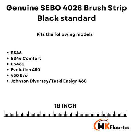 Genuine Sebo Black Standard Brush Strip BS46/460/Evolution 450 46cm - 4028