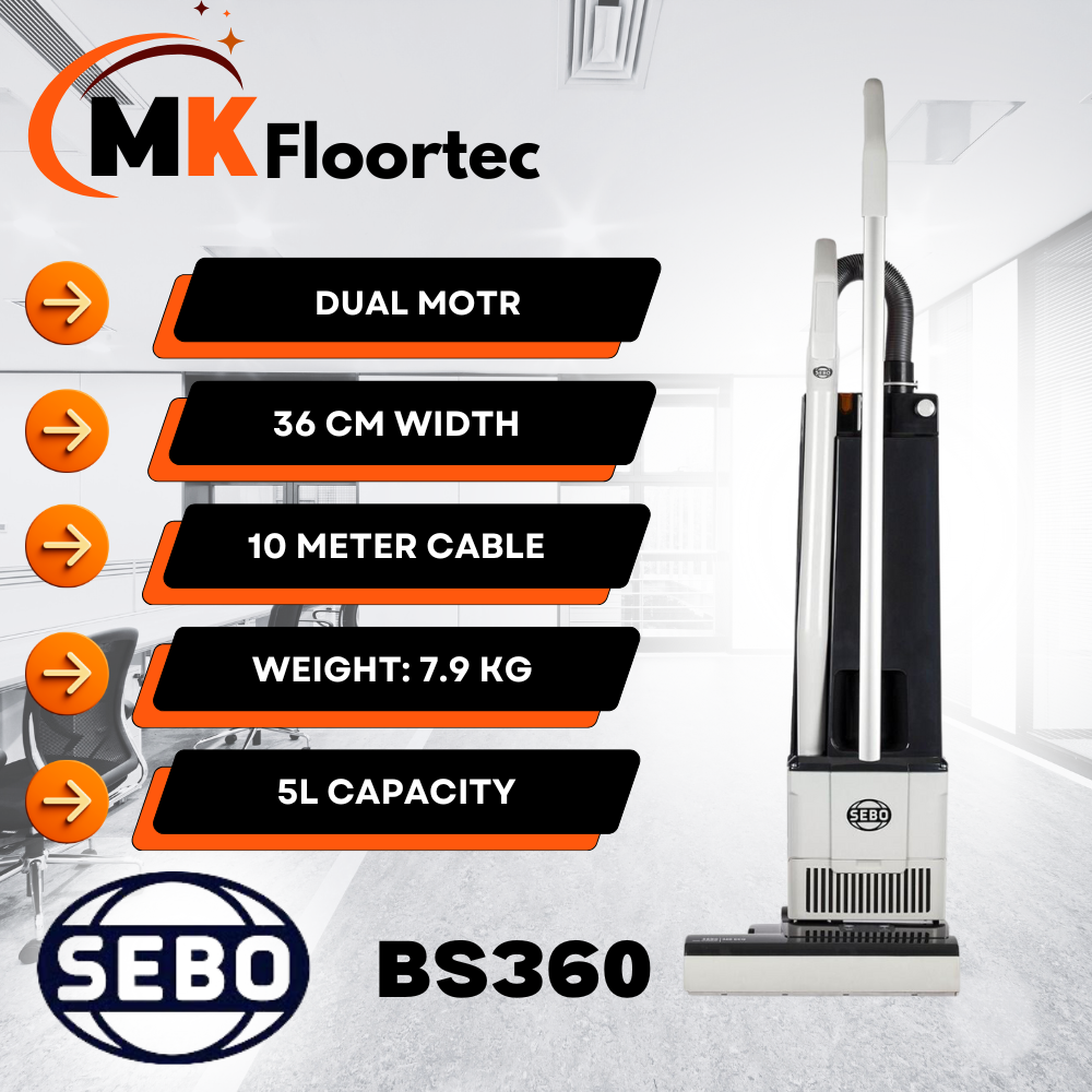 SEBO BS360 Upright Commercial Vacuum Cleaner Twin Motor 36cm Width 91080GB