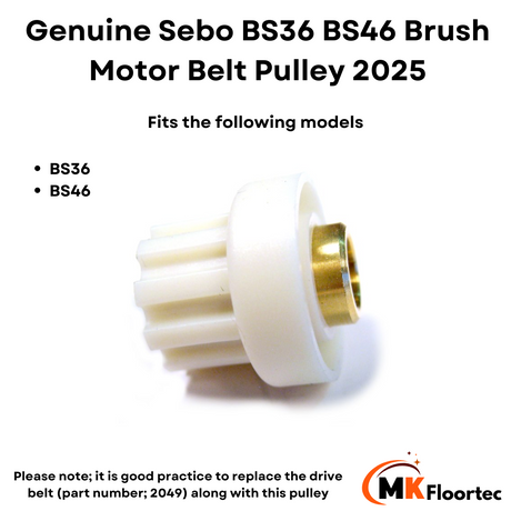 Sebo BS36 BS46 Brush Motor Belt Pulley 2025