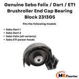 Sebo Felix / Dart / ET1 Brushroller End Cap Bearing Block 2313GS