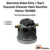 Sebo Felix / Dart Vacuum Cleaner Main Suction Motor 240 Volt 7043ER