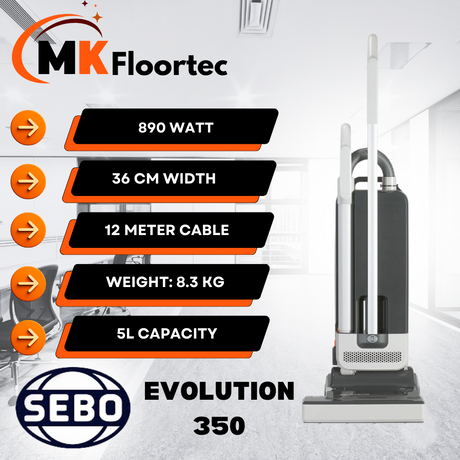 SEBO 350 Evolution Commercial Upright Vacuum Cleaner 36cm Width 91360GB