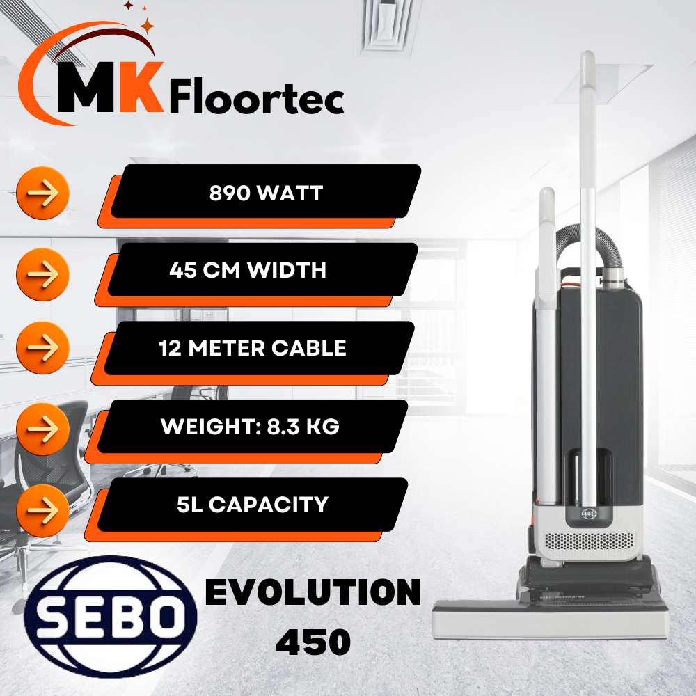 SEBO 450 Evolution Commercial Upright Vacuum Cleaner 45cm Width 91370GB