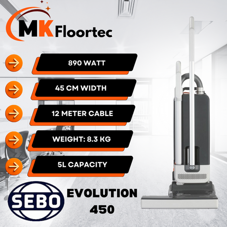 SEBO 450 Evolution Commercial Upright Vacuum Cleaner 45cm Width 91370GB