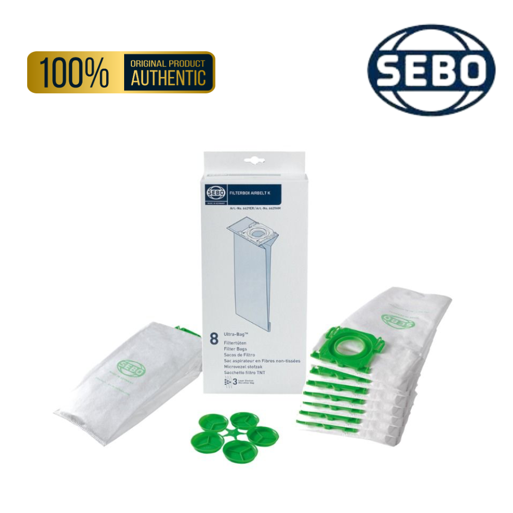 Sebo Airbelt K Series Vacuum Cleaner Ultra Bags 8 Pack 6629ER