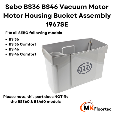 Sebo BS36 BS46 Comfort Vacuum Motor Motor Housing Bucket Assembly 1967SE