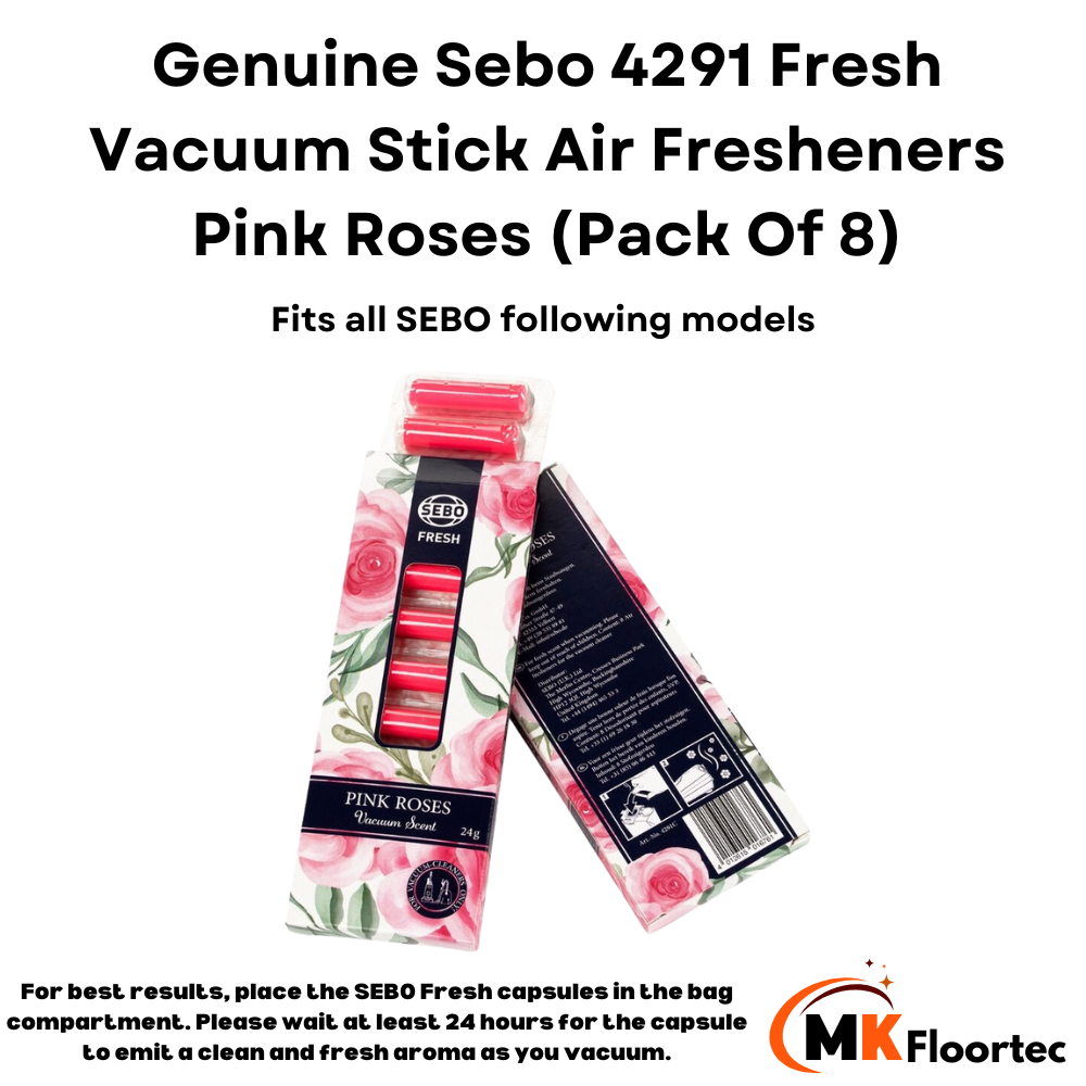 Sebo 4291 Fresh Vacuum Stick Air Fresheners Capsules Pink Roses (Pack Of 8)