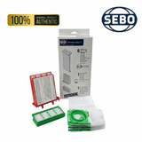 Service box kit for Sebo Airbelt K vacuum, part number 6695ER, includes dust bags and filter replacements. 
