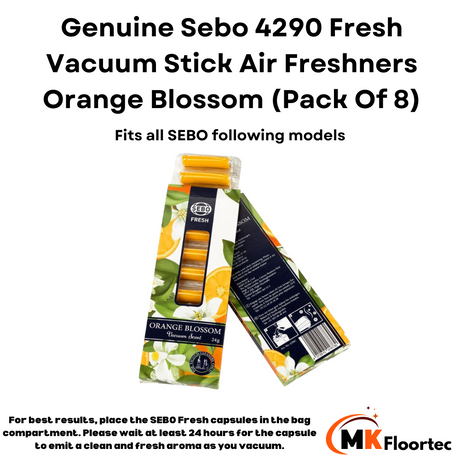 Sebo 4290 Fresh Vacuum Stick Air Fresheners Capsules Orange Blossom (Pack Of 8)