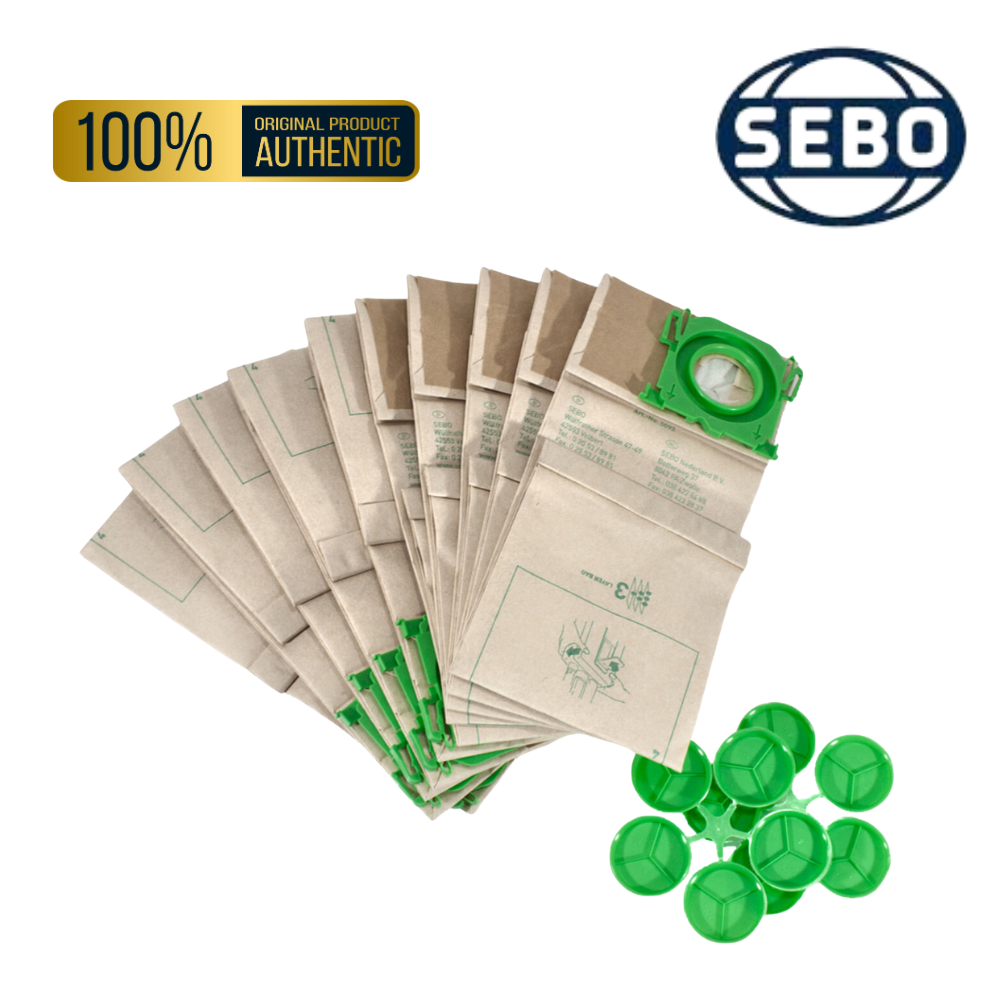 Genuine Sebo X Series / XP / C Series Vacuum Cleaner Paper Bags 5093PC - 10 Pack