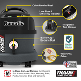 Numatic TRM240 TradeLine M-Class H14 Filtration Vacuum Cleaner