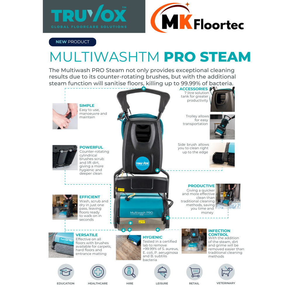 Truvox Multiwash Pro STEAM 340 Floor Scrubber Dryer