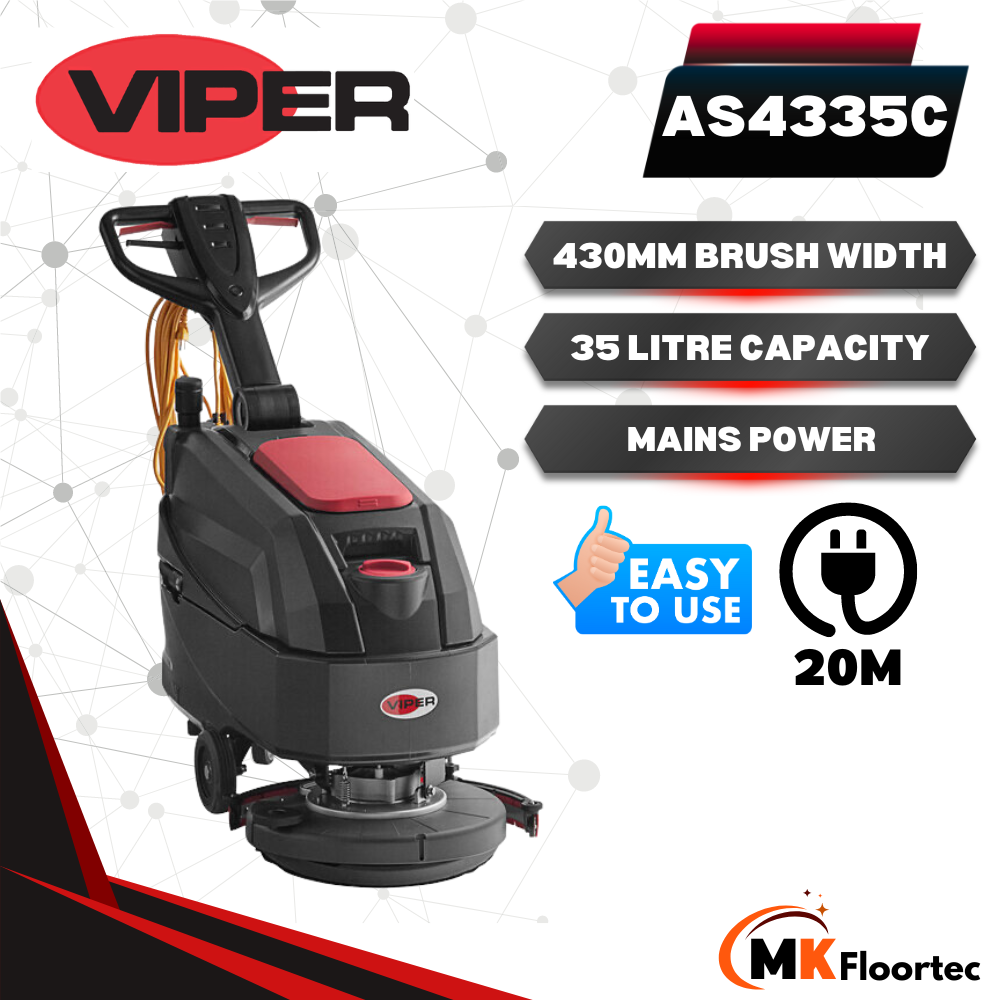 Viper AS4335C Mains Cable Powered Scrubber Dryer 240 Volt