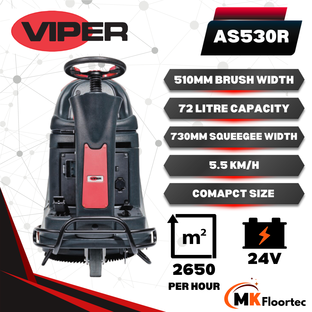 Viper AS530R Micro Ride On Battery Powered Scrubber Dryer