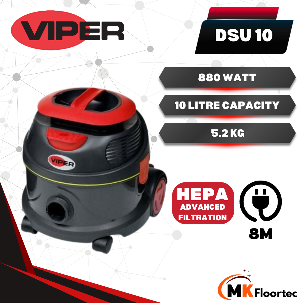 Viper DSU10 HEPA Dry Commercial Vacuum Cleaner 10L