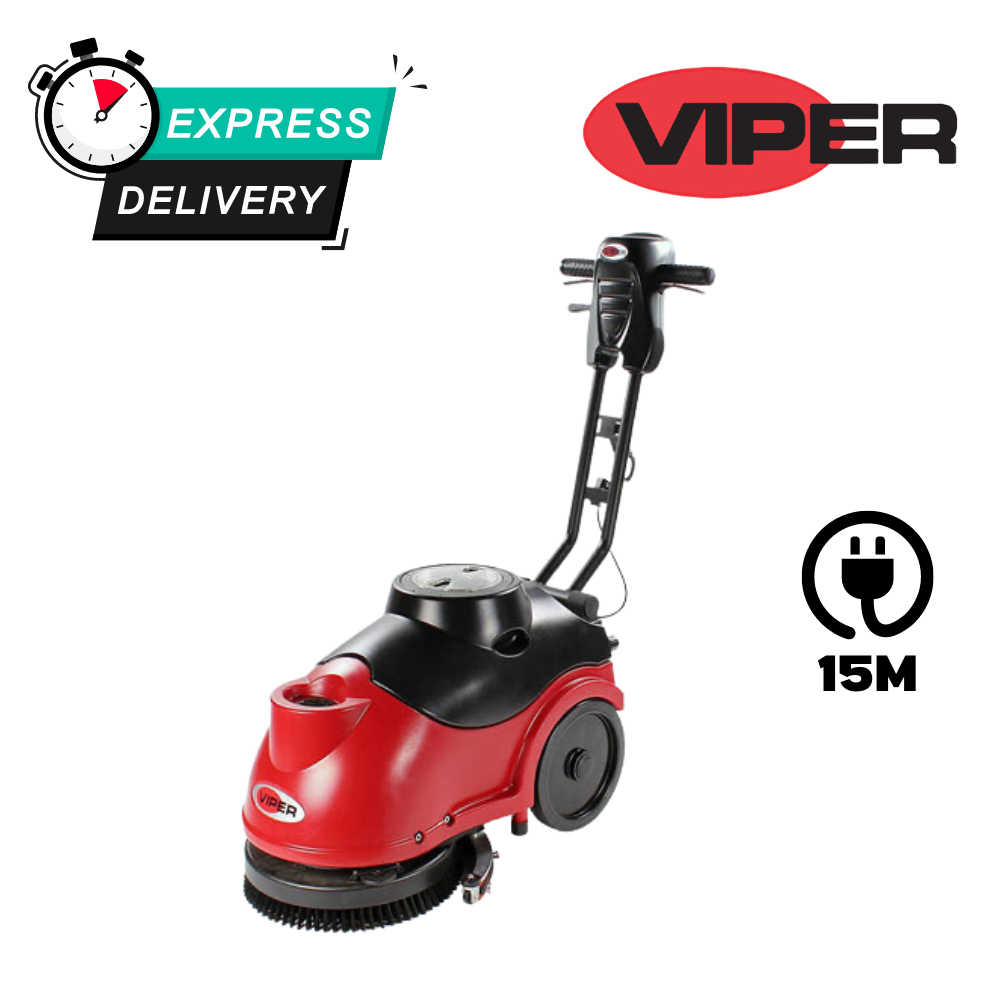 Viper AS380C Mains Cable Powered Compact Scrubber Dryer 15 Litre 240 Volt